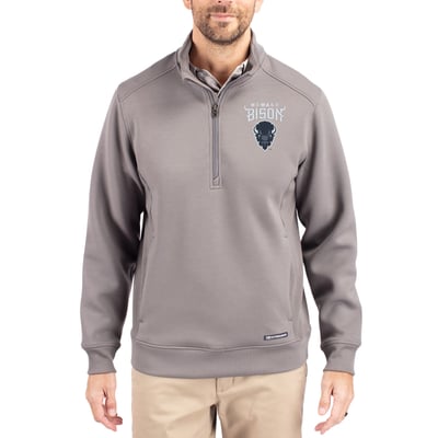  Howard Bison Cutter & Buck Roam Eco Recycled Quarter-Zip Pullover - Gray